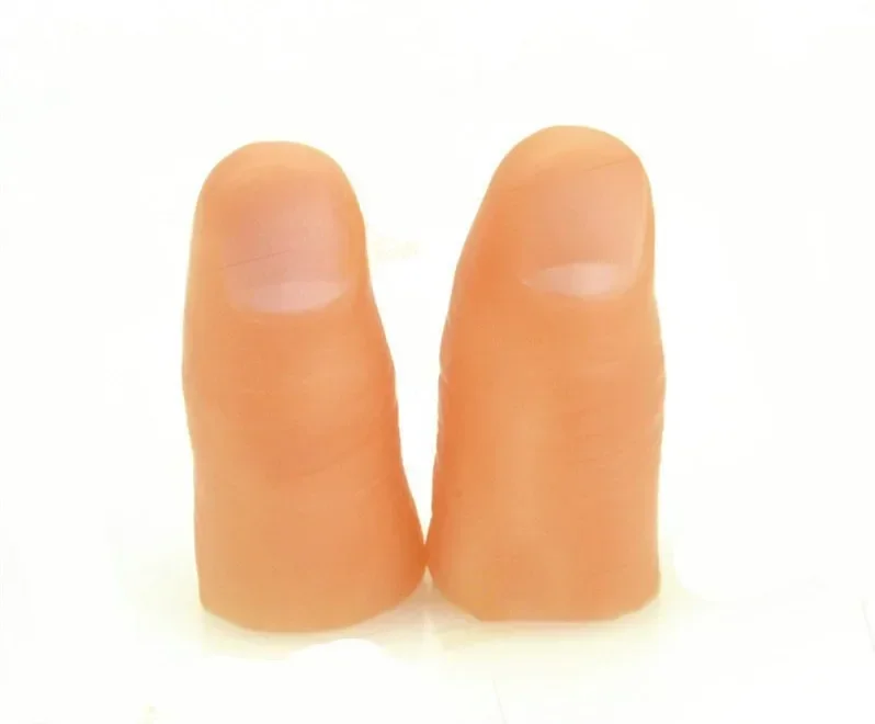 [Funny] 100Pcs/lot Simulation Fake Soft Thumb Tip Finger Fake Magic Trick Close Up Vanish Appearing Finger Prank Prop child toys