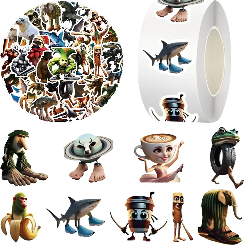 50 Stücke Cartoon Italienische Brainrot Tier Graffiti Aufkleber Diy Dekoration Tasse Laptop Telefon Aufkleber Tung Tung Sahur Aufkleber für Kinder