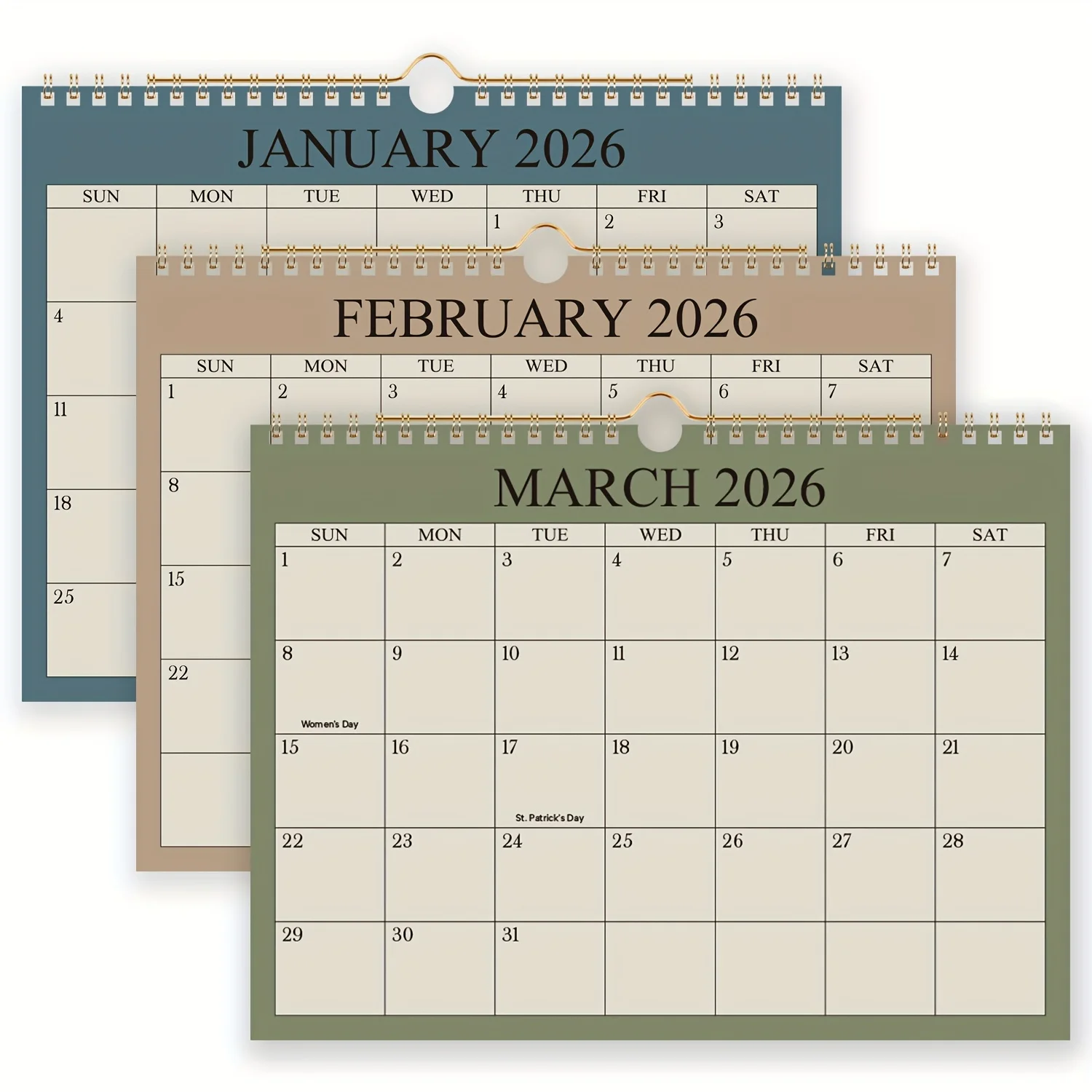 

2026 Calendar Minimalist Office Schedule Planning Book for International Holidays From January To December Hanger Calendars