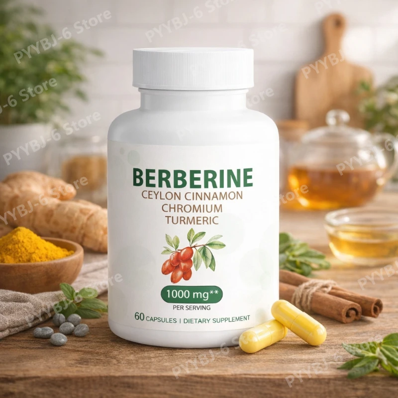 Berberine Supplement with Ceylon Cinnamon & Chromium–Supports Metabolic Health & Wellness 1000mg Per Serving 60 Capsules