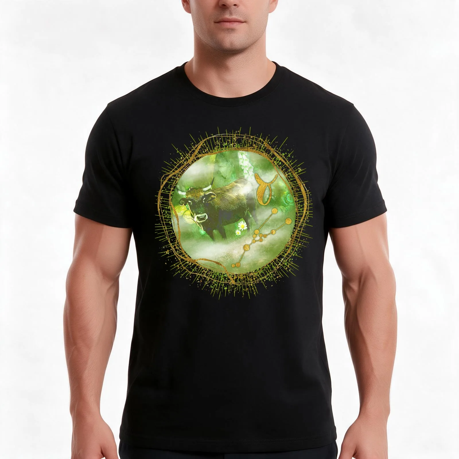 Taurus Constellation T-Shirt Summer Casual Cotton Tee Oversized Streetwear Tops Vintage Graphic Print Loose Fit Short Sleeve