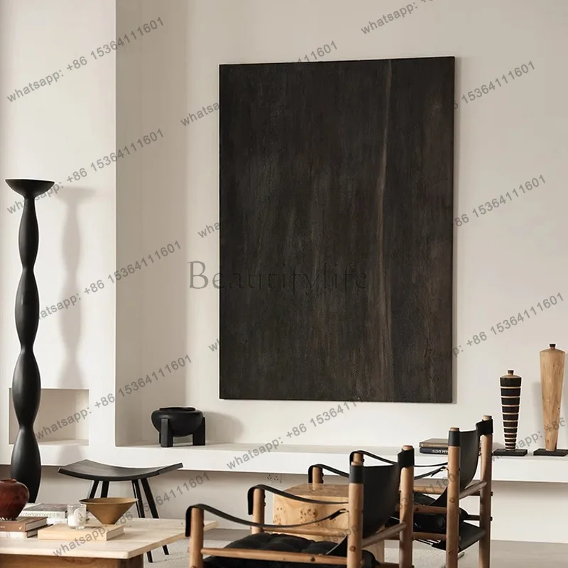 LJY wabi-sabi wind hand-painted abstract oil painting famous living room minimalist texture hanging painting