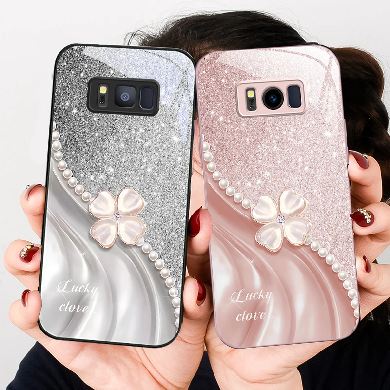 حافظة لهاتف سامسونج S22 S8 S9 10 20 Ultra S21 Pro S22 Plus S23 FE S24 Ultra S25 Edge S25Ultra Glass