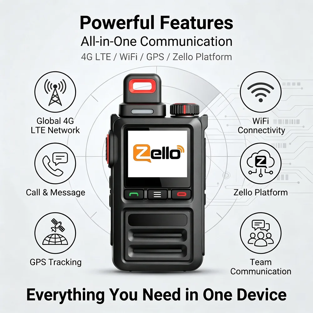 2PCS ANYSECU G122 4G/3G GPS Walkie Talkie Zello PTT Wireless Remote Control for Android WiFi, Long Range Outdoor Team Work