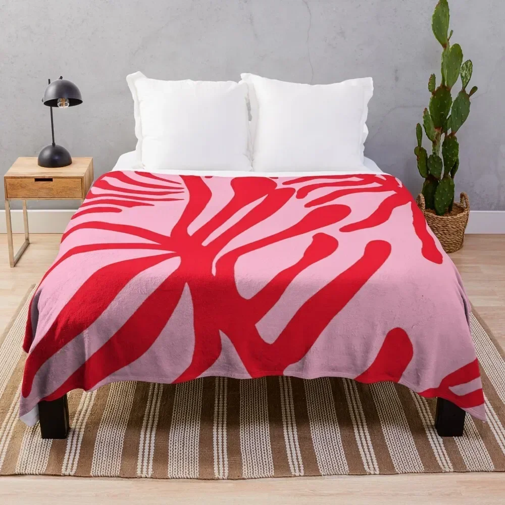 

kelp - red & pink Throw Blanket