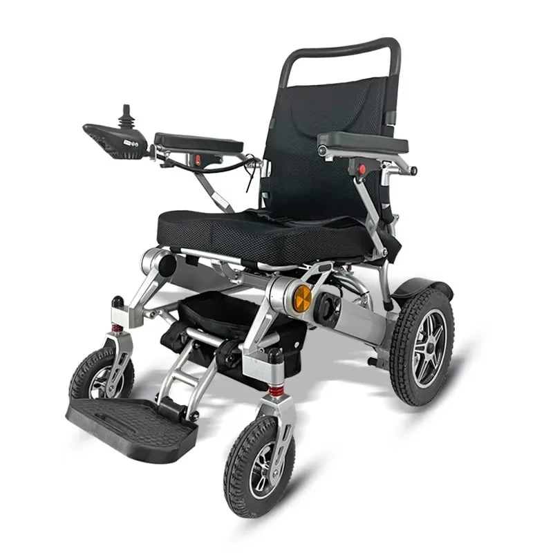 Remote Control 500W Aluminum Alloy Foldable Electric Wheelchair Portable Lithium Batter Reclining Folding Power Wheelchair