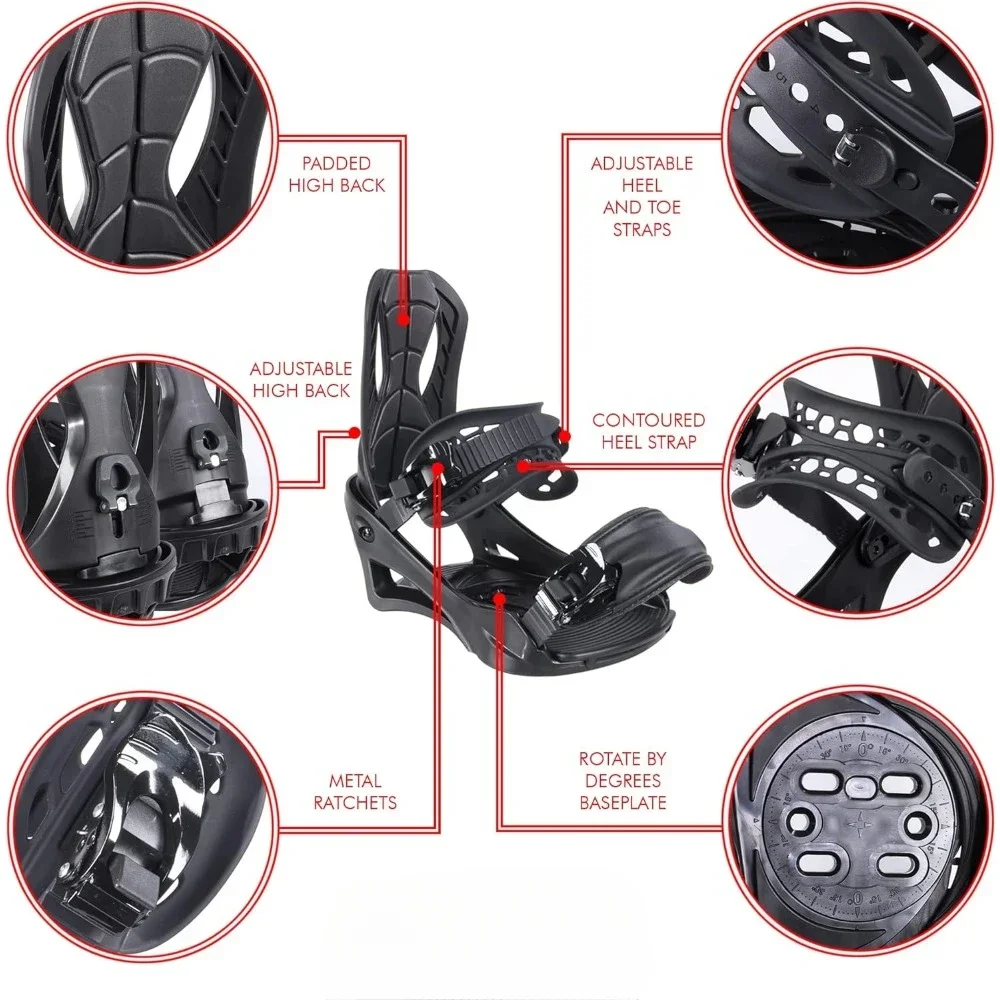 Pacchetto snowboard e rilegatura Summit: il miglior snowboard e leganti per tutti i terreni, doppio direzionale, con profilo ibrido per tutti i livelli