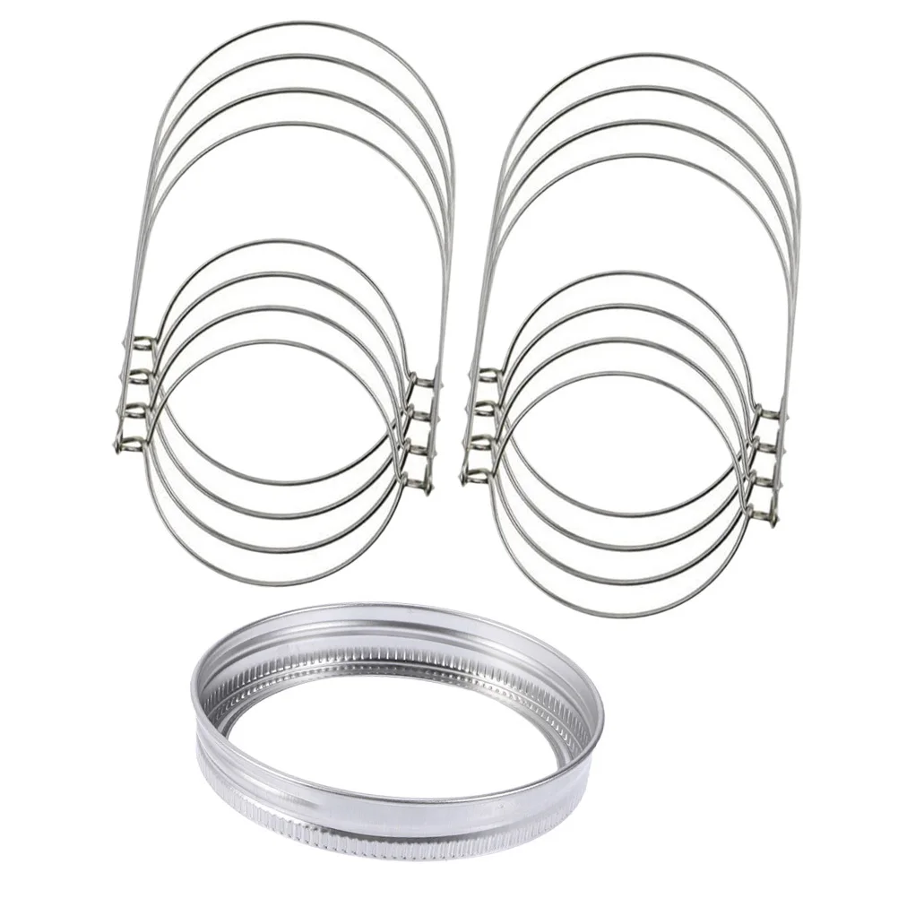 

24Pcs Tinplate Jar Hangers Rustproof Lifting Yoke Lid Ring for Home Wedding Party Bbq Decor Jar Handles Wire Hanger