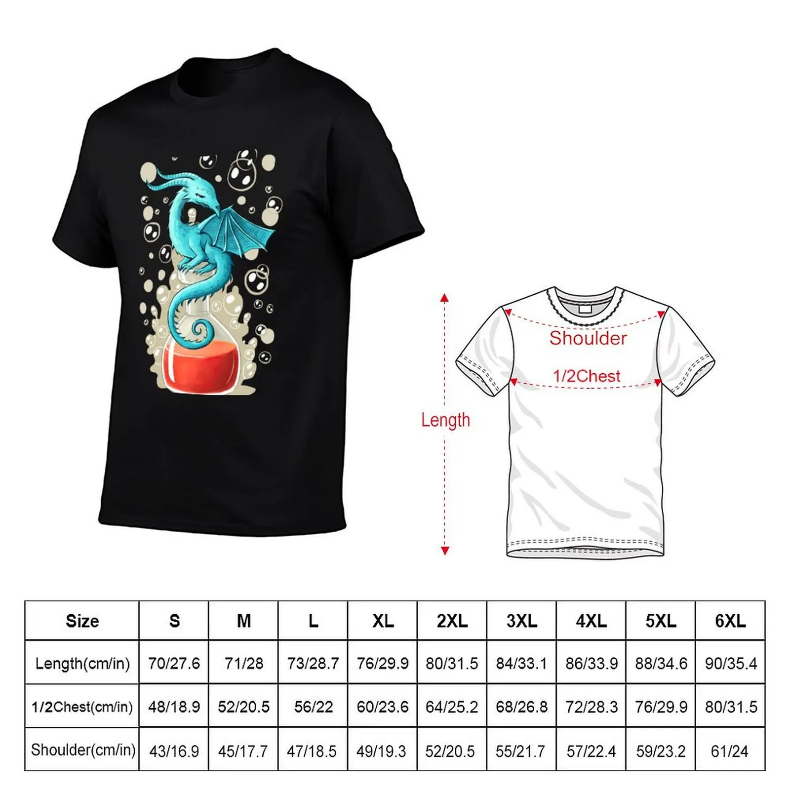 Dragon Potion T-Shirt Christmas Casual Short Sleeve Top