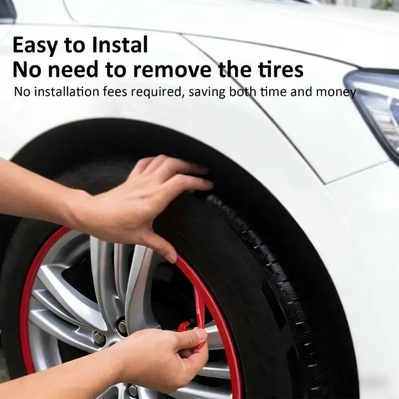 Pack Of 4 Aluminum Wheel Rims Protectors Universal for 19 Inch Vehicles To Prevent Scratches & Damage During Driving D7YA