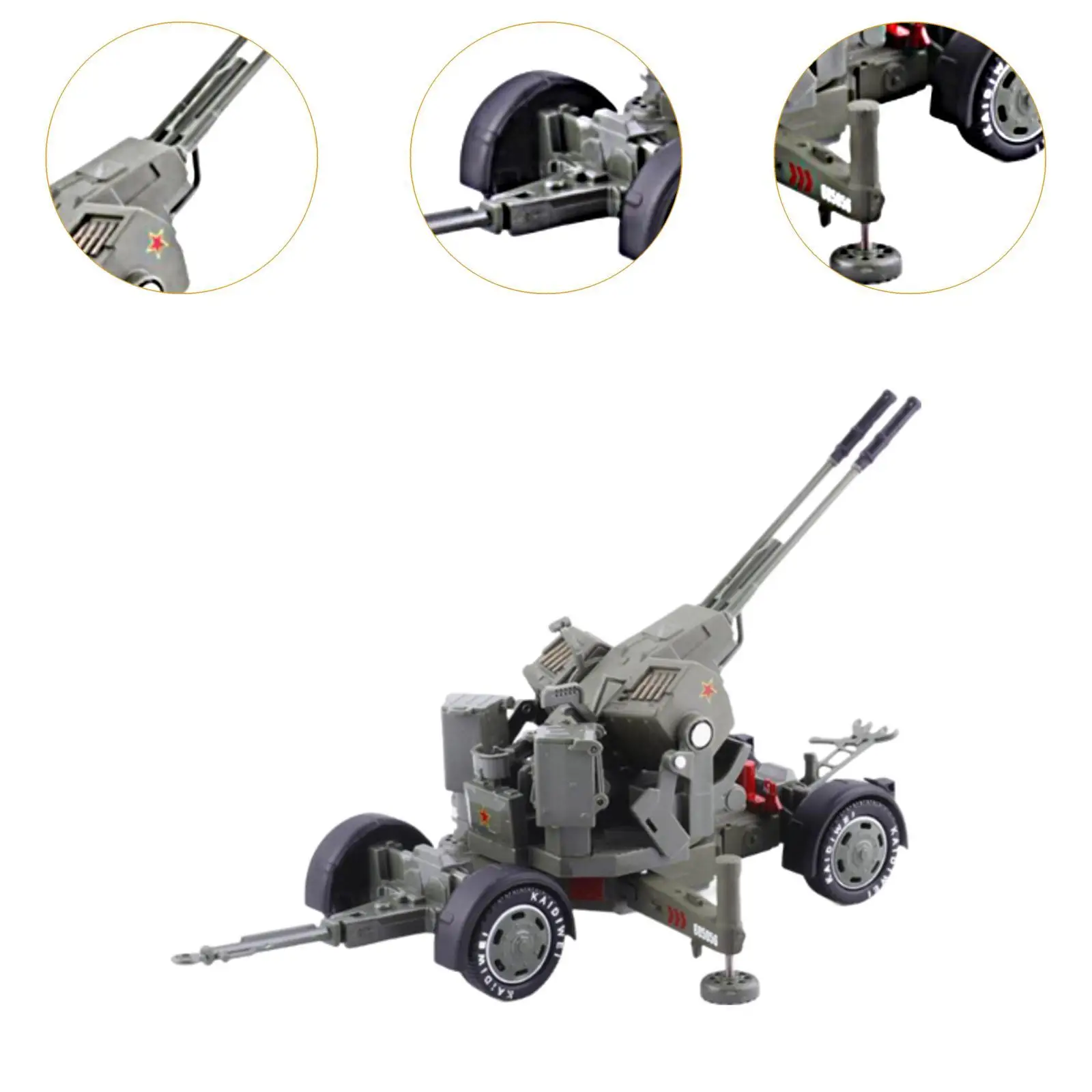 

3D Puzzle Alloy Tank Model Kit Double Barrel Antiaircraft Vehicle Toy for Kids Adults Home Decoration