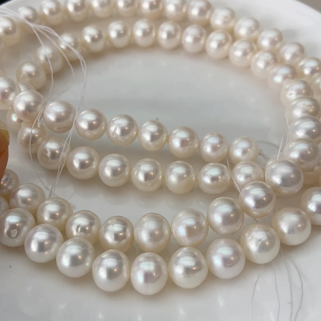 

Классическое ожерелье из натурального японского круглого жемчуга AAA9-10 мм, 925s-16-30in