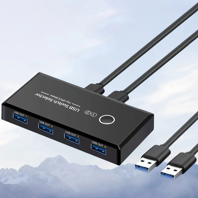 USB KVM-schakelaar USB 3.0 2.0 Switcher KVM-schakelaar voor Windows10 PC Toetsenbord Muis Printer 2 PC's delen 4 apparaten USB-schakelaar