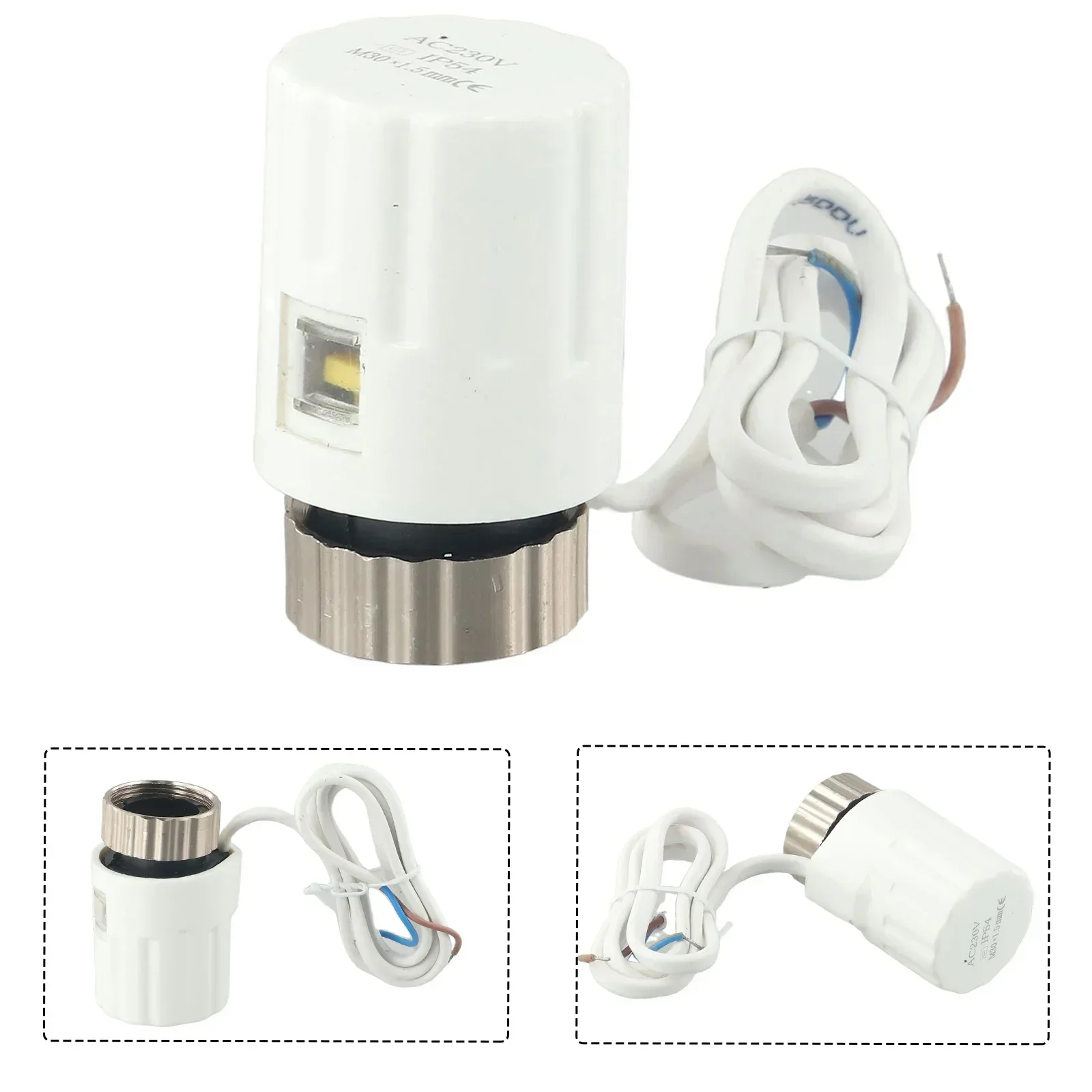 1pc Electric Thermal Actuator AC230V M30*1.5mm -5~60° For Floor Heating Radiator Valve Visual Warm Floor System Home Improvement