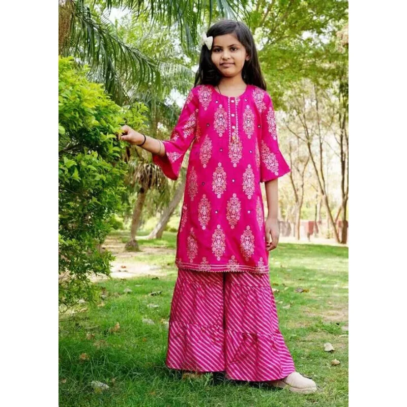 Pink Dress Baby Girl Fashion Eid Comfortable Top European and American Fashion Trends