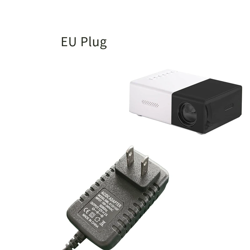 School Season Multi-Functional Classroom Mini Projector Easy Carrying With US Plug,Black-White