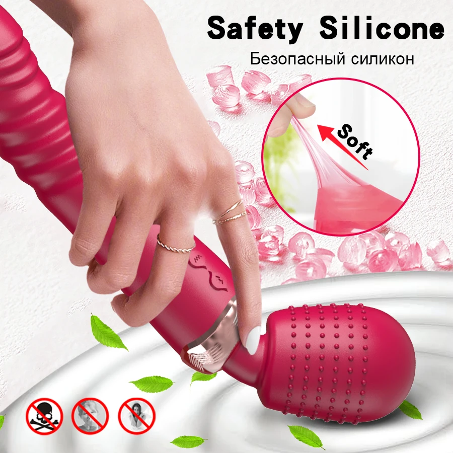 Poderoso Silicone G-Spot Massageador para Casais, Empurrando Vibrador, 3 Motores, Vibrador Rápido, Grande Tamanho Wand, Sex Toy, Estimulador