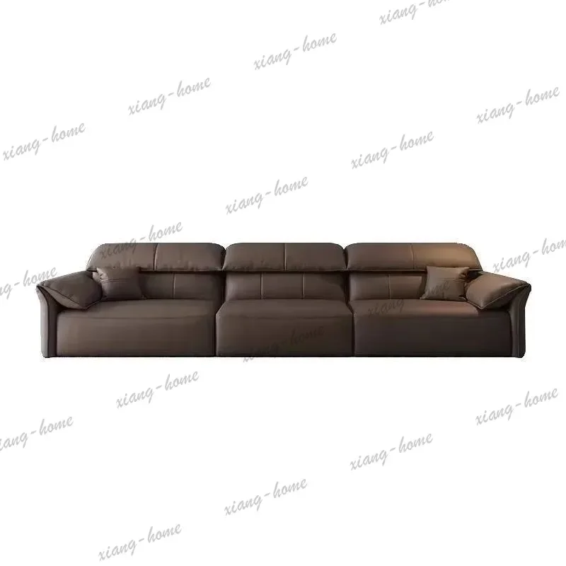 YJ Luxury Modern Real Leather Modular Electric Sofa Bed, Pull‑out Type Sofa Couch for Apartment Living Room Home Furniture