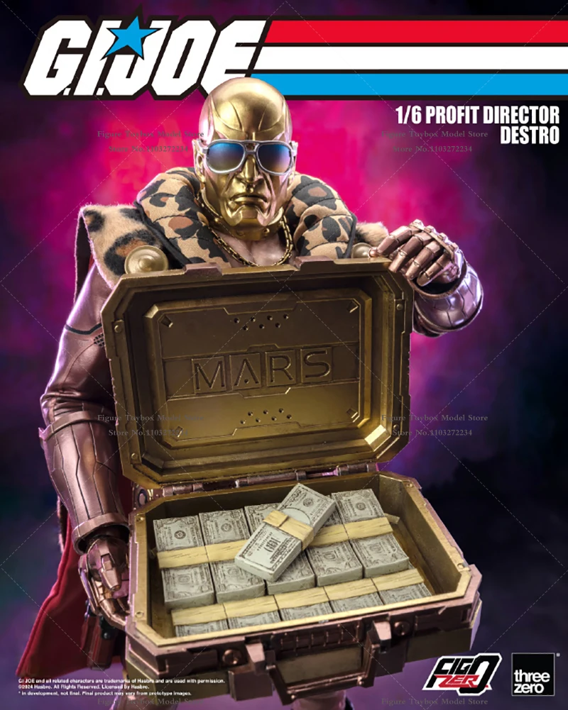 Threezero 3A 3Z0738  1/6 Scale Gold Version Profit Director Destro Movable Man Action Figure Mini Money Weapon Box Accessory