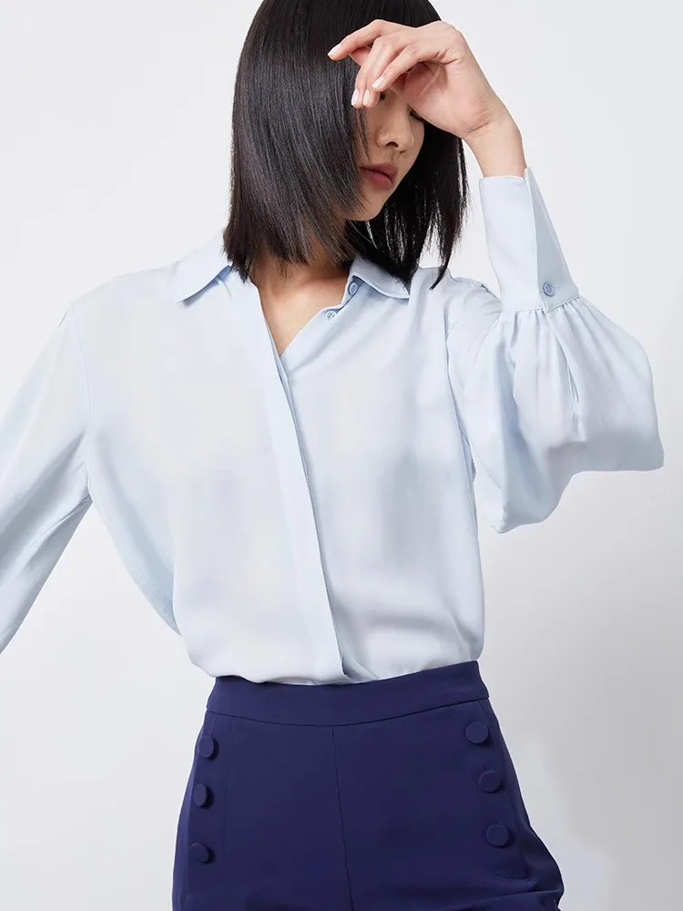 

Шелковая ткань Wei Heavyweight 28 Momme 00, легкая, прозрачная, немнущаяся, светло-голубая, для женских деловых костюмов