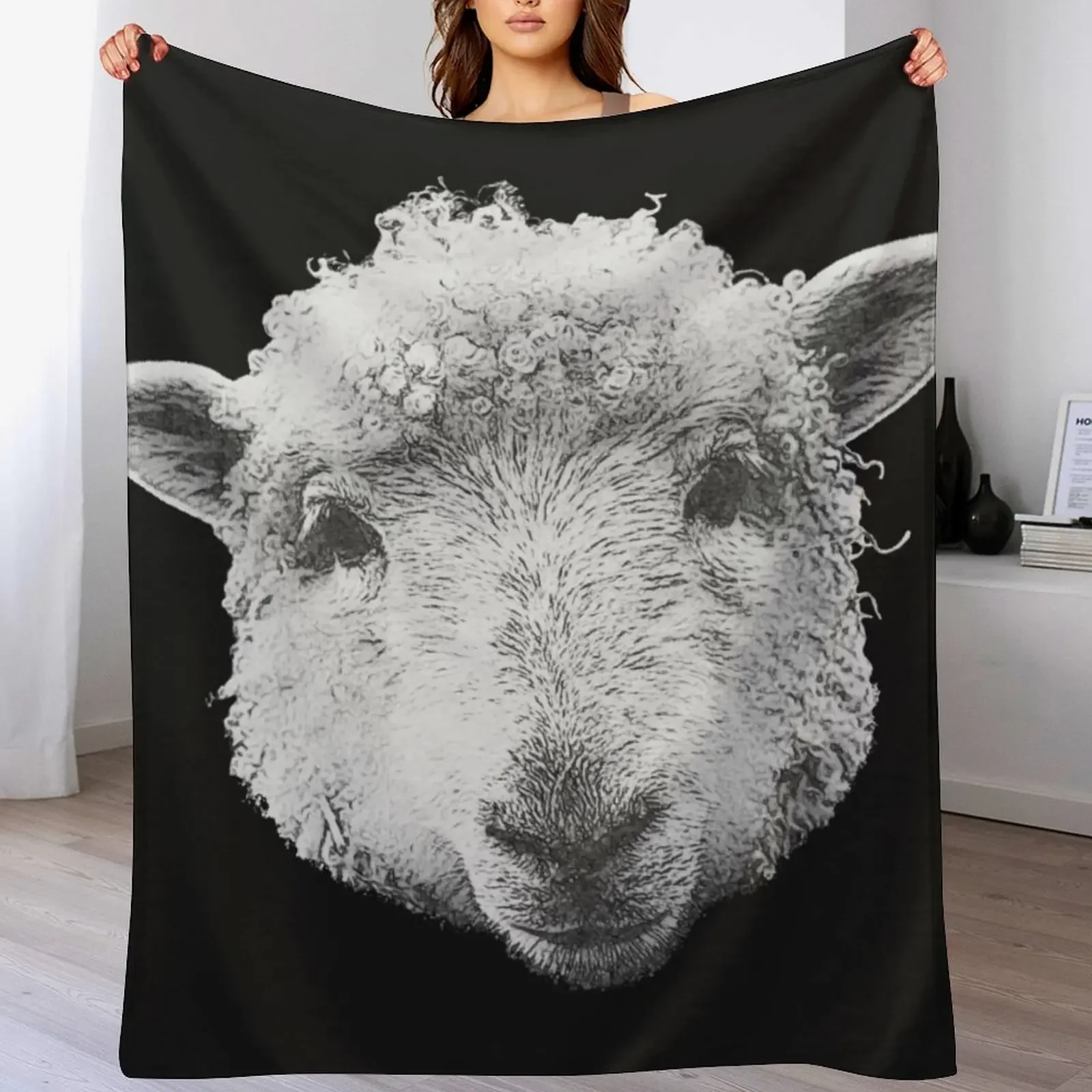 

Schafkopf canvas optics, great sheep t-shirts, sheep design girls Throw Blanket Polar Luxury Designer Flannel Fabric Blankets