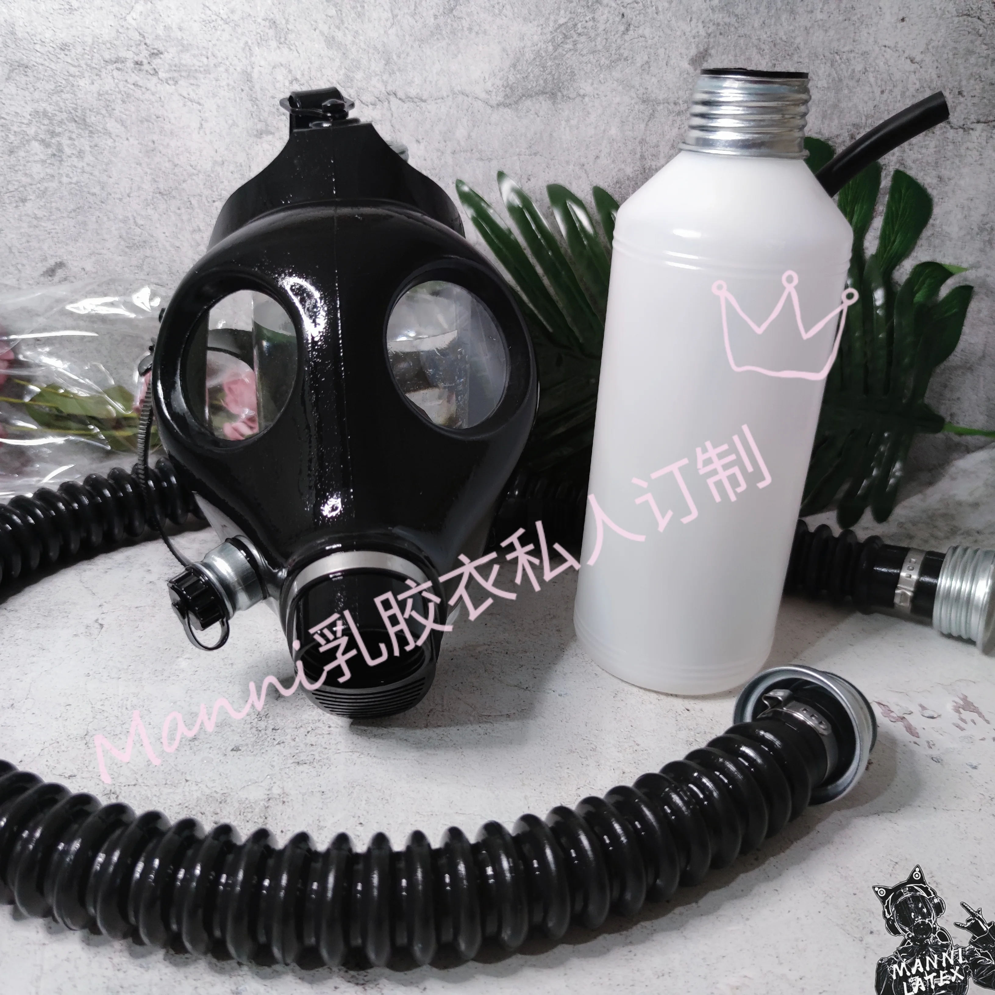 Breathing negative pressure bottle, breathing control asphyxiation game sm large capacity 1L gas mask filter bottle smell