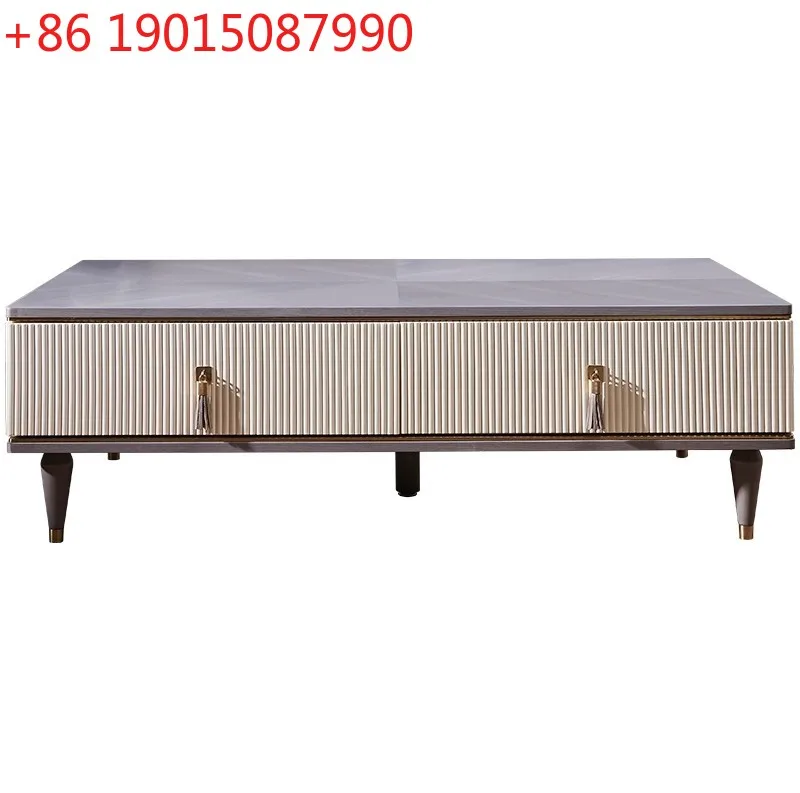 

American light luxury solid wood entrance locker small apartment modern simple TV cabinet coffee table