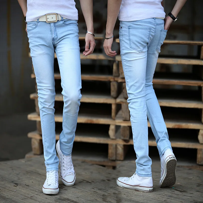 Wholesale 2022 Fashion Black Jeans Men's Slim-fit Skinny Stretch Feet Trousers Spring Autumn Casual Long Pants Male Korean Jeans