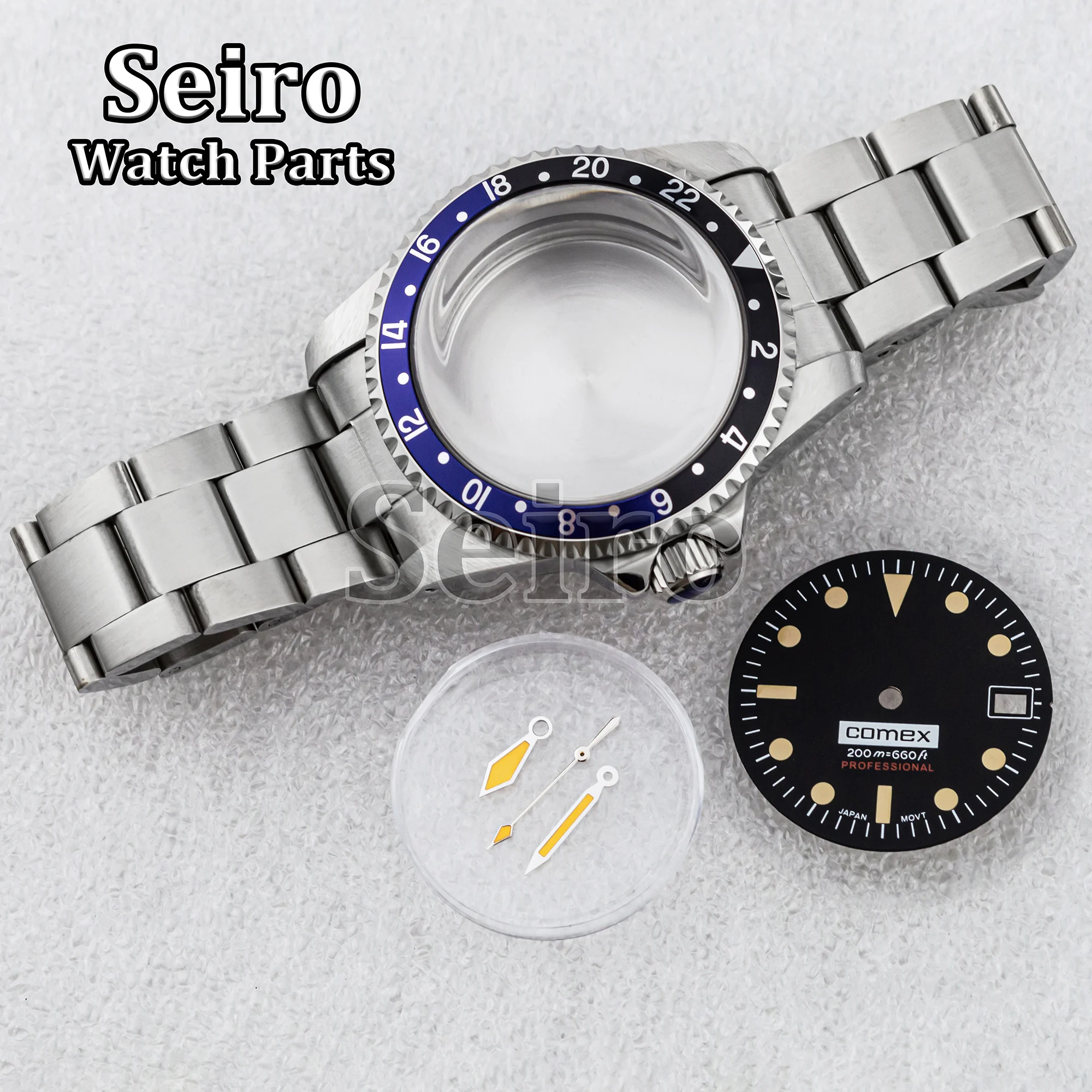 39MM NH35 Vintage Restro Watch Case Oyster Strap Dial Hands 100M Waterproof Silver Stainless Steel MOD for SUB GMT NH36 Movement