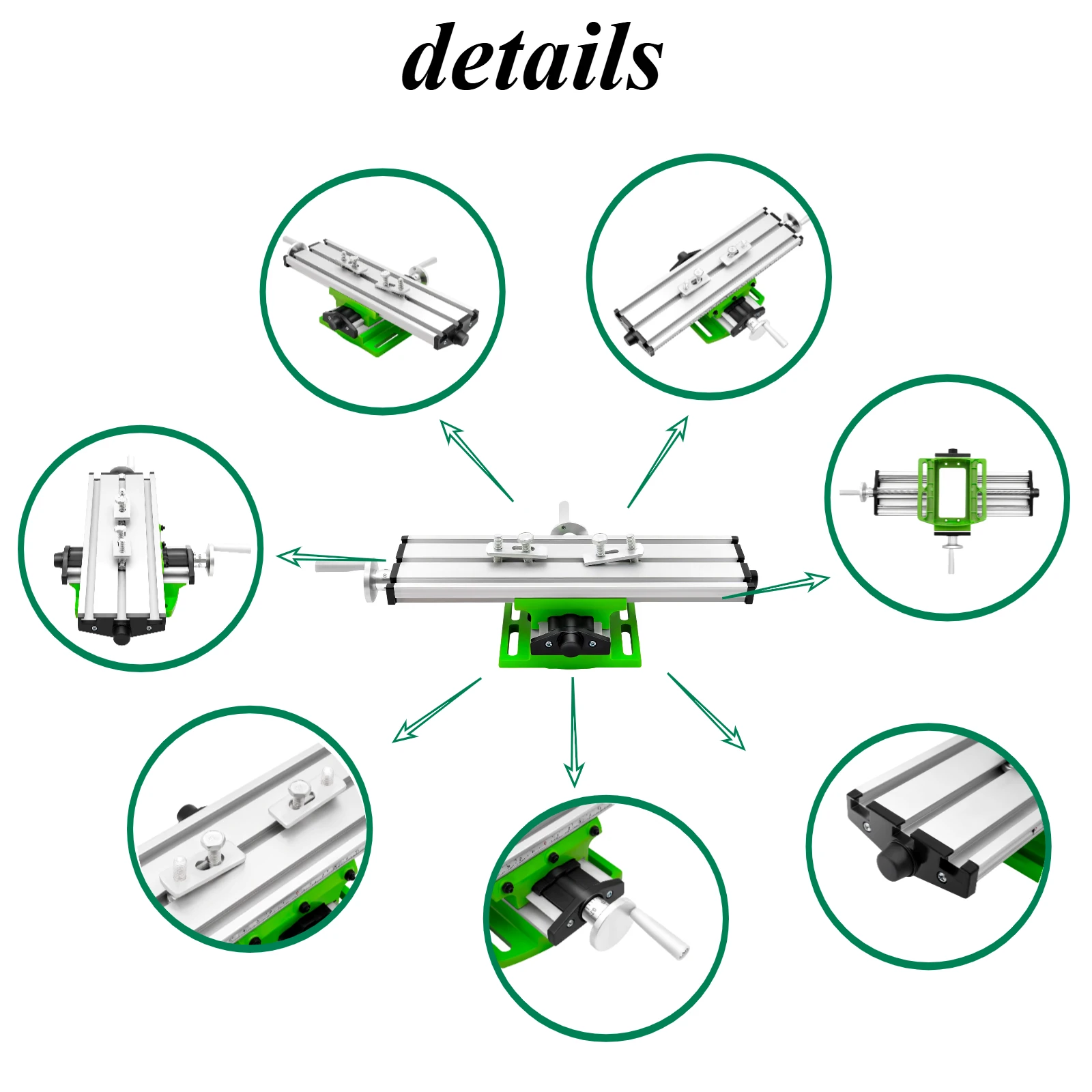 ALLSOME BG-6300 Compound Table Working Cross Slide Table Worktable for Milling Drilling Bench Multifunction Adjustable X-Y view 3