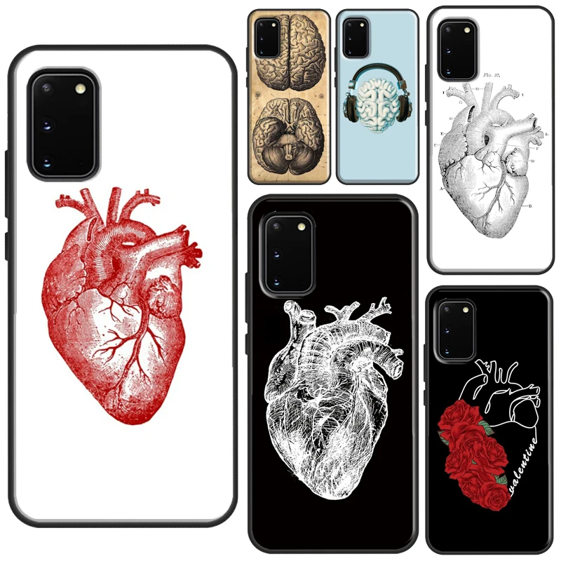 Human Heart Anatomy Phone Case For Samsung Galaxy S20 FE S21 Ultra Note 20 10 S8 S9 S10 Plus S22 Ultra Cover