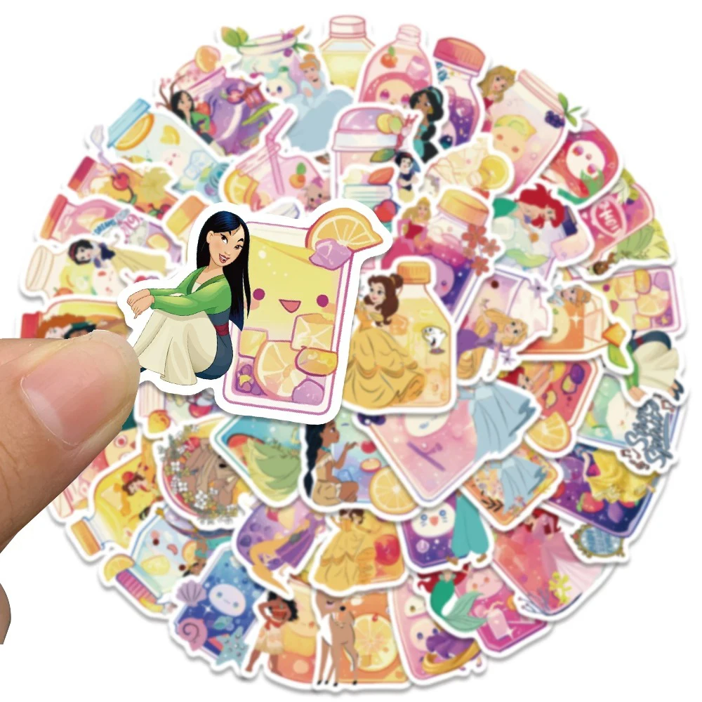 50pcs Mixed Disney Princess Cartoon Stickers Cute Belle Ariel Snow White Decals Toys DIY Luggage Stationery Kawaii Sticker Gift - view 5