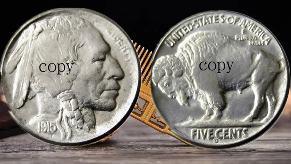 

US 1915D Buffalo Nickel Five Cents Copy Decorative Coin