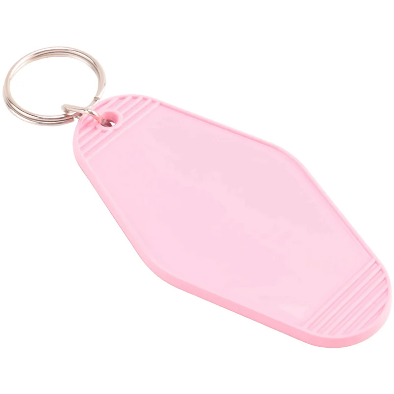 AA49 48 Pcs Vintage Motel Keychain DIY Blank Hotel Keychains Heat Transfer Blank Keychains Bulk Sublimation (Pink)