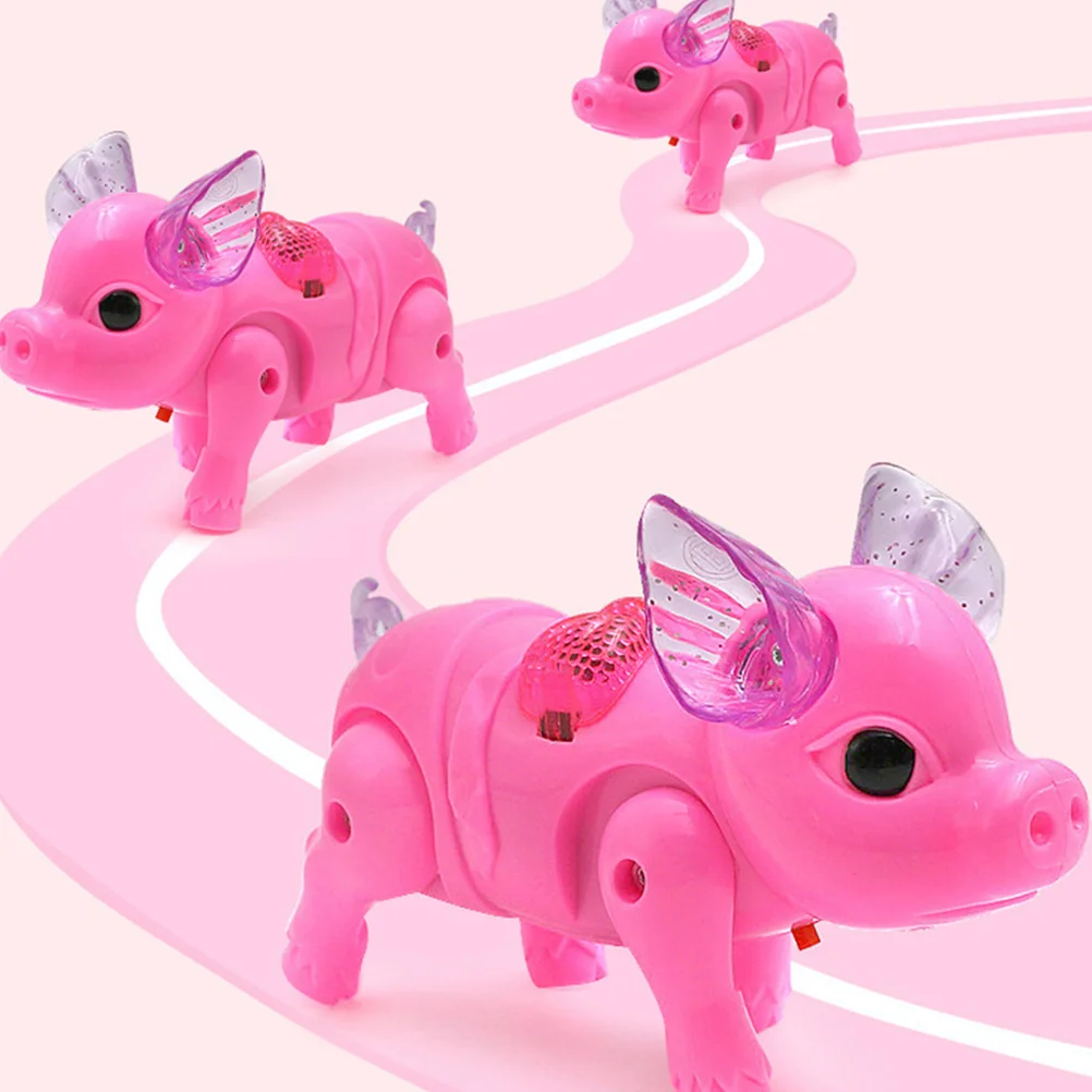 Brinquedos andando porco música crianças musical piggy 17x10cm luminoso brinquedo educativo criança rosa animal criança