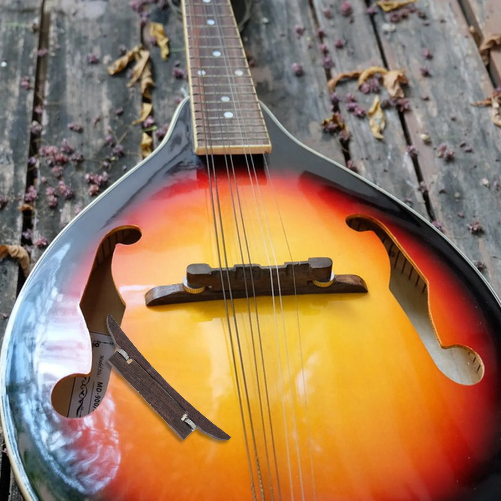 

High-Performance Rosewood Mandolin Bridge Precision Fit Replacement for Stable Intonation Premium Mandolin Parts and Supplies