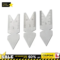 3pcs Screw Thread Center Gauge 55° 60° Degrees Inch Metric Angle Template Pitch Gauge Measuring Lathe Tool