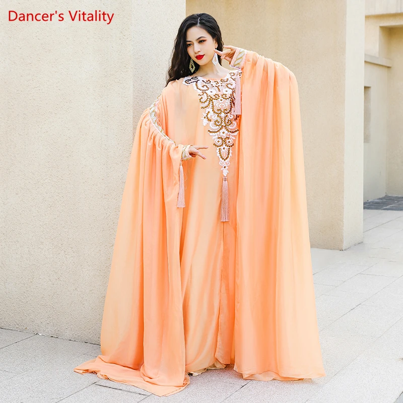 Belly Dance Performance Costume Robe Folk Hair Swing Robe Khaleegy Haligi Competition Team Uniform Oriental Dance Clothing Dress