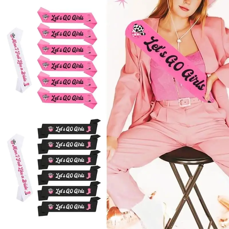 

7pcs Girls Party Sashes Cowgirl Bachelorette Decor для веселой невесты и девчонки на ночь