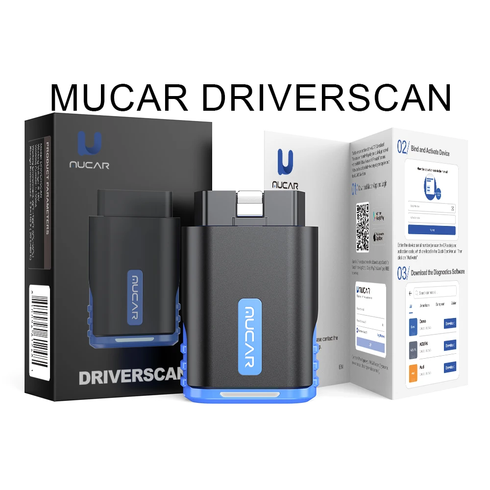 

MUCAR DriverScan OBD2 Scanner Bi-directional Scan Tool OE Level All System Diagnostic Active Test 15 Service Function