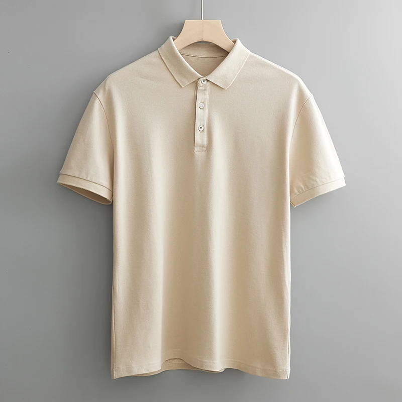 Light Luxury Cotton Polo Shirt Men\'s Summer Thin Casual Lapel Short Sleeve Men\'s Shirt Trendy Half Sleeve Slim T-shirt