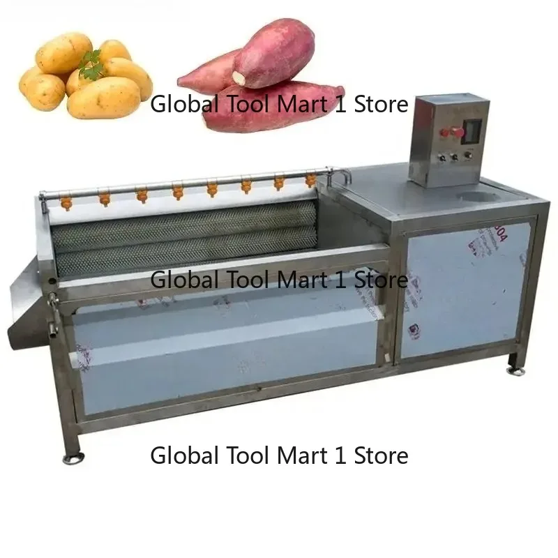 Brush Roller Root Vegetable Washing Peeling Equipment Potato Ginger Cassava Carrot Cleaning Processor