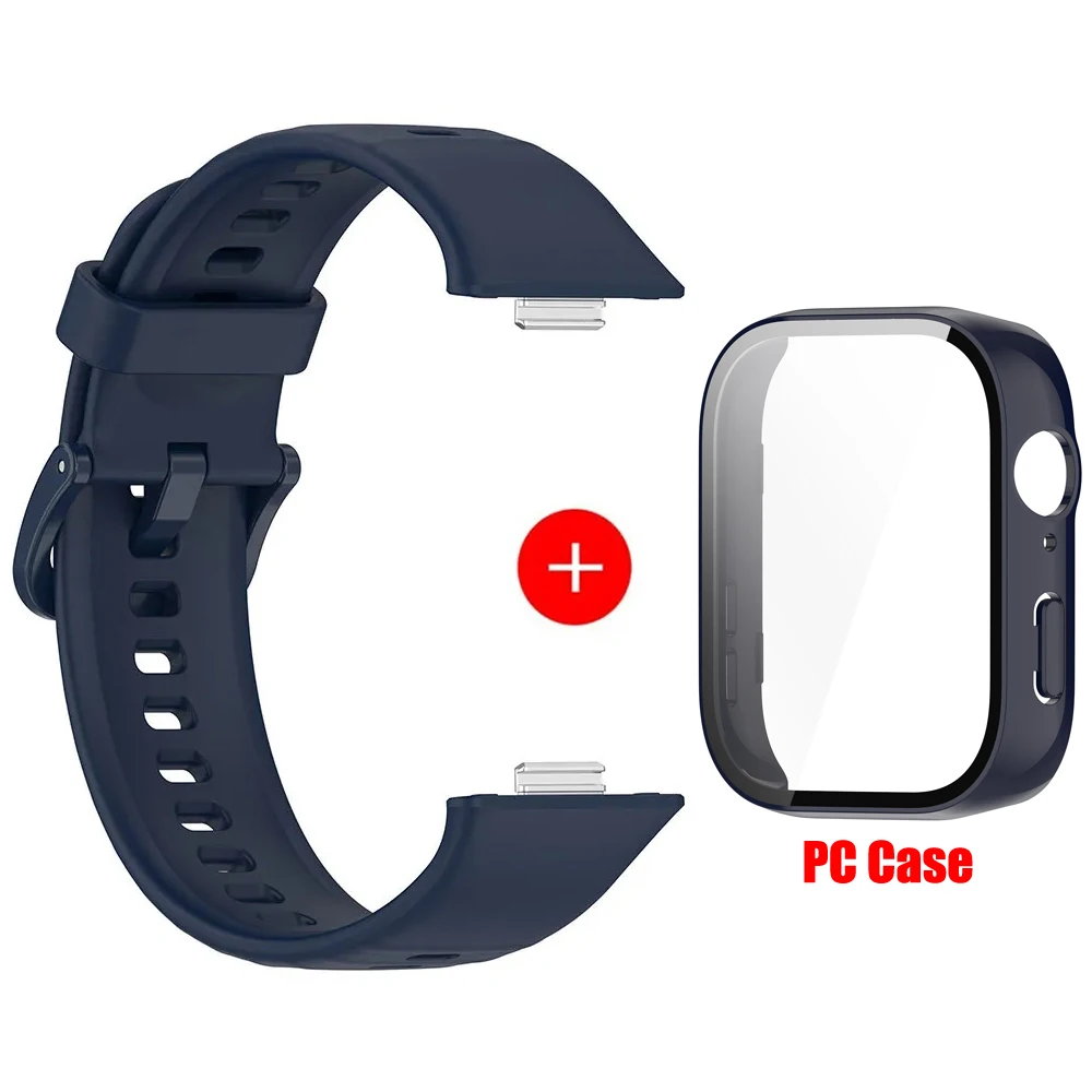 Silicone WatchStrap+PC case For Huawei Watch Fit 3 band With Case Screen Protector For Huawei Watch Fit3 Replacement  Accesorios