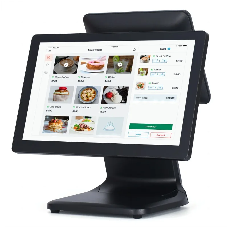 2026 Matsuda POS 17.3inch Black&White Waterproof POS Machine Double Screen Cashier Terminal System