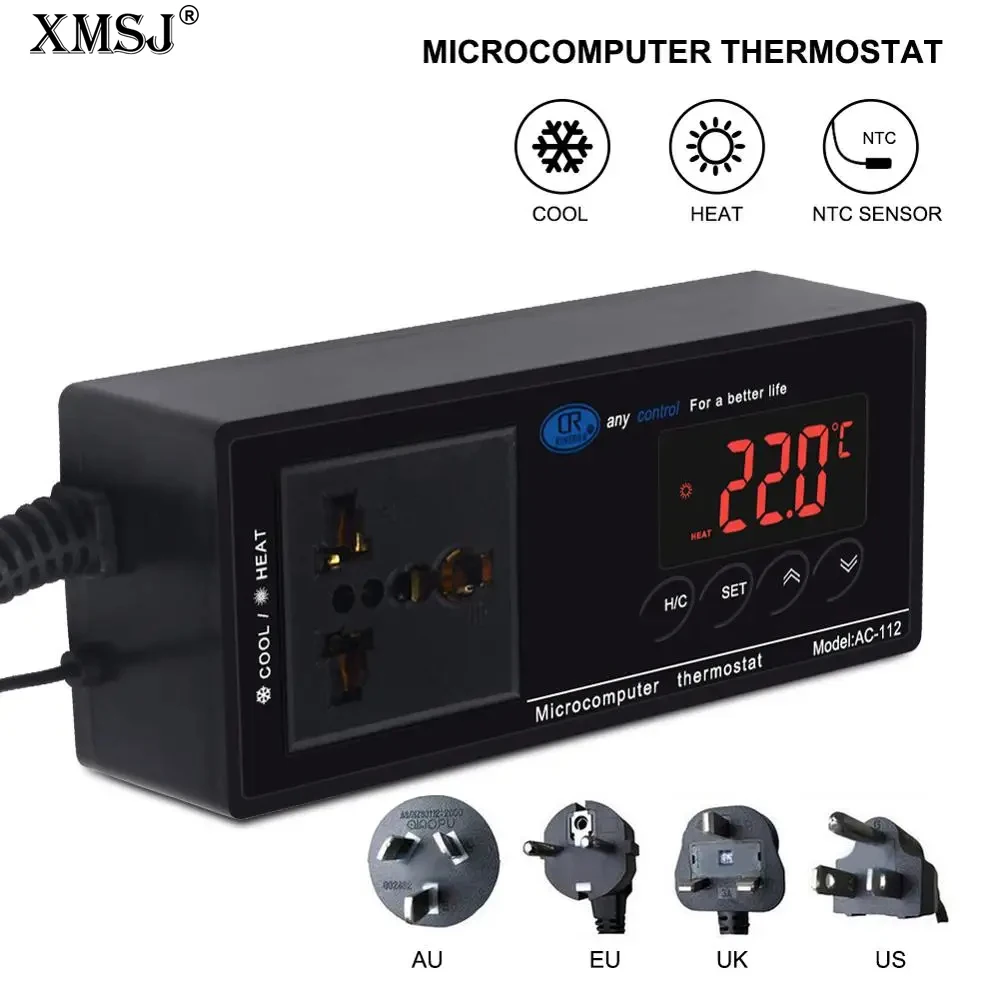 

AC-112 Digital Waterproof Temperature Controller Microcomputer Thermostat for Aquarium Reptile NTC Sensor