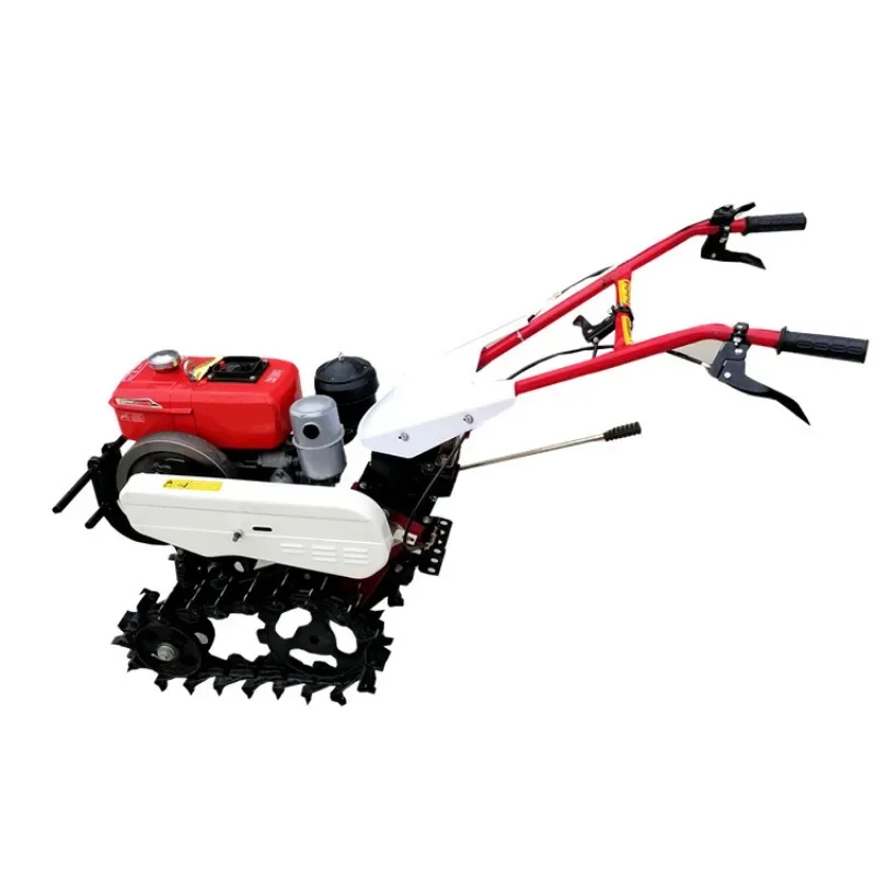 Small Plough Machine Agricultural mini chain track micro-tiller