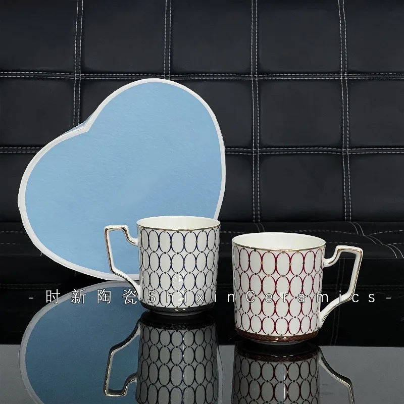 Bone China Tasse Geschenk Paar Paar Keramiktasse Souvenir Geschenk zum Verschenken des täglichen Gebrauchs