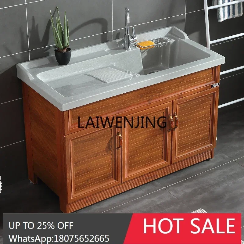 space aluminum laundry cabinet with washboard balcony cabinet customization