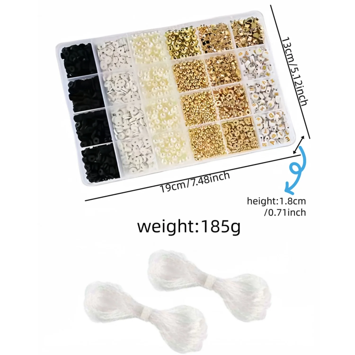 Clay bead jewelry making set, including D-gold loose spacing beads, imitation pearls, letter beads for friendship DIY bracelet s