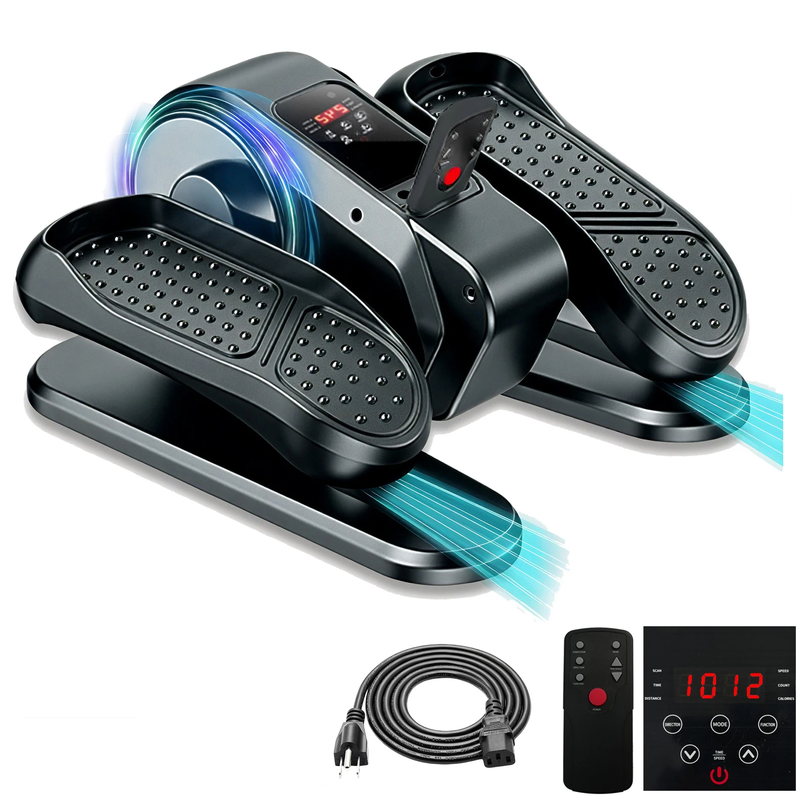 Elliptical Machine Portable Under Desk  Mini Leg Exerciser with Remote Control and LCD Display, 12 Manual and Automatic Modes, Suitable for Teens, Seniors, and Adults